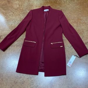 Calvin Klein Size 6 Blazer Maroon